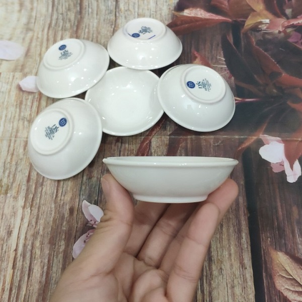 Bộ 6 chén nước chấm tròn loại nhỏ sứ Minh Long - chén nước chấm tròn loại nhỏ