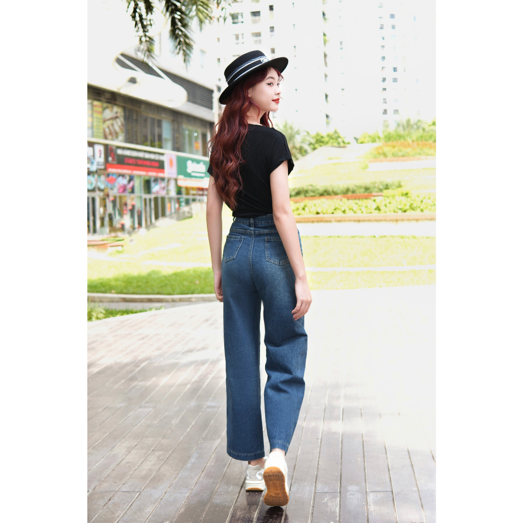 Quần jeans suông basic QJW2187