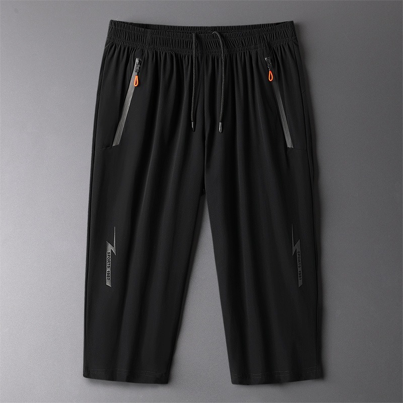 KYUSHUAD Men's Ice Silk Thin Loose Large Size Shorts -Quick-drying breathable cropped pants