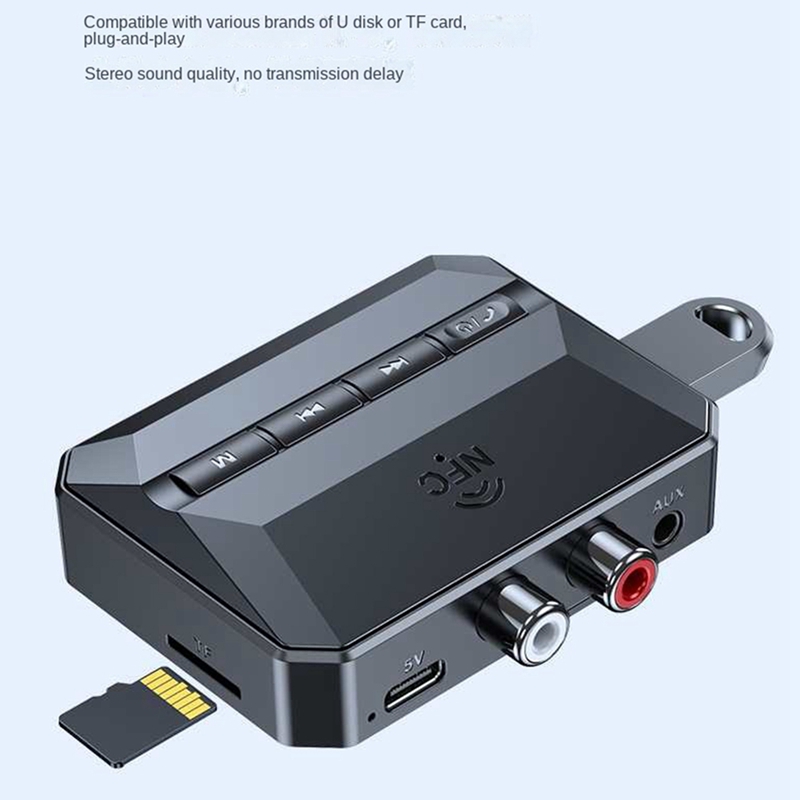 Bluetooth 5.3 audio receiver r/l 2 rca/3.5mm aux/optical for car kit speaker