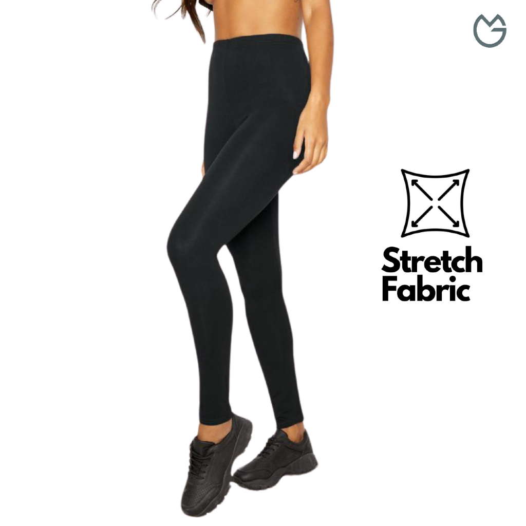 Celana Legging Wanita Emga CLW1B Panjang Pendek Polos Hitam Basic