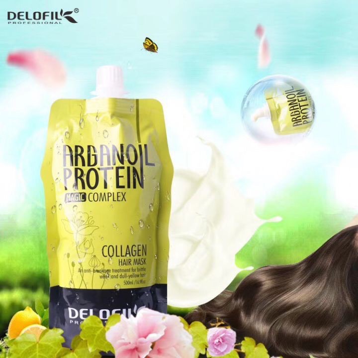 DELOFIL KEM Ủ TÓC - Ủ TÓC DELOFIL ARGANOIL PROTEIN 500ML