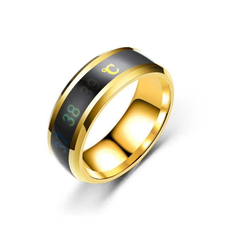 Temperature Ring Titanium Steel Mood Emotion Feeling Intelligent Temperature Sensitive Rings for Women Men Waterproof Jewelry
