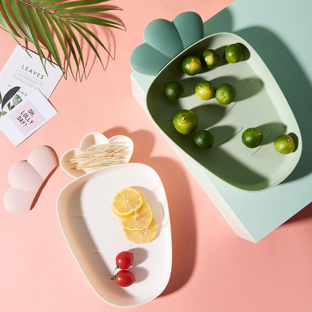 Dried Fruit Plate Creative Dried Fruit Box Plastic Dining Plate Radish-shaped Fruit Box