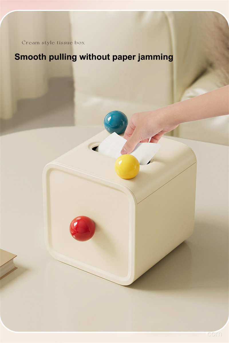 tissue box Advanced color pattern Square tissue box with lid Desktop paper tray Tissue box sanitary paper box Desktop tissue box Desk drawer storage box desk storage box