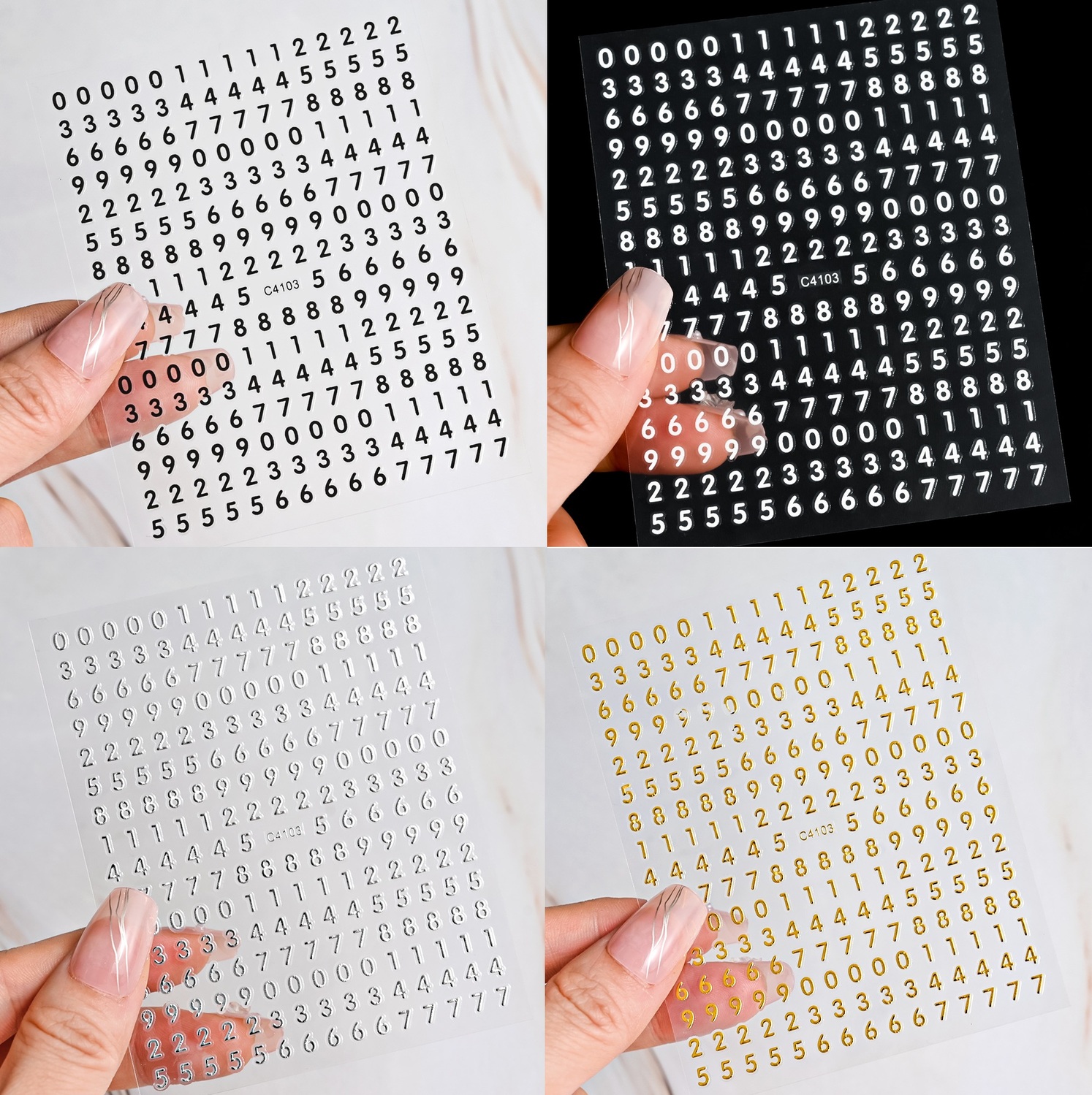 Sticker Nails 3D | Hình Dán Móng Tay Số C4103