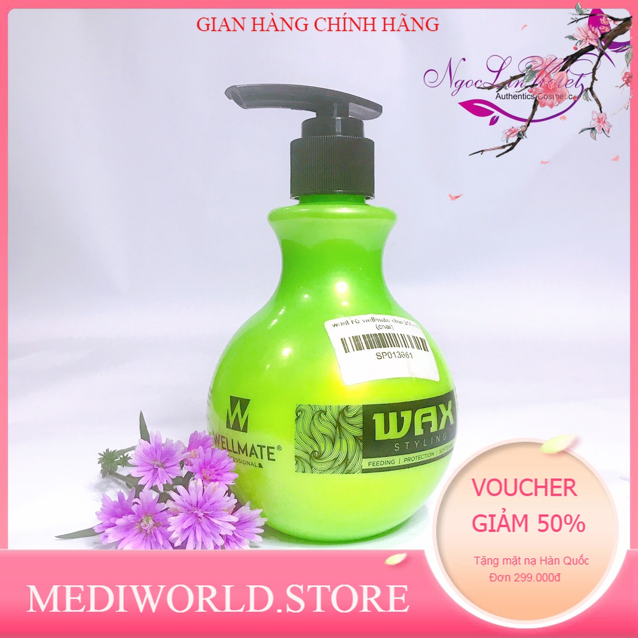 Wax tạo kiểu tóc uốn Wellmate giữ nếp và dưỡng tóc xoăn 100ml