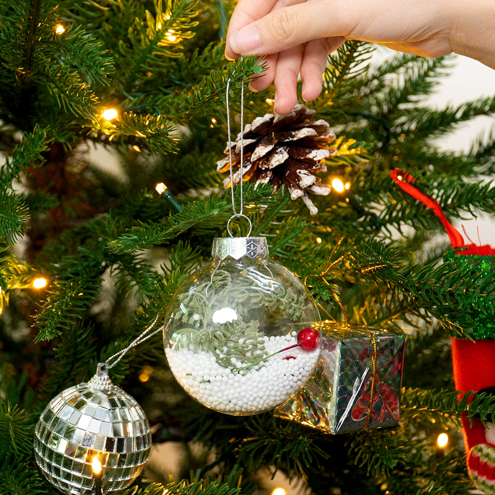 Clear Baubles For DIY Decor Plastic Clear Baubles Clear Plastic Baubles Openable Ball Ornaments Transparent Christmas Ornaments