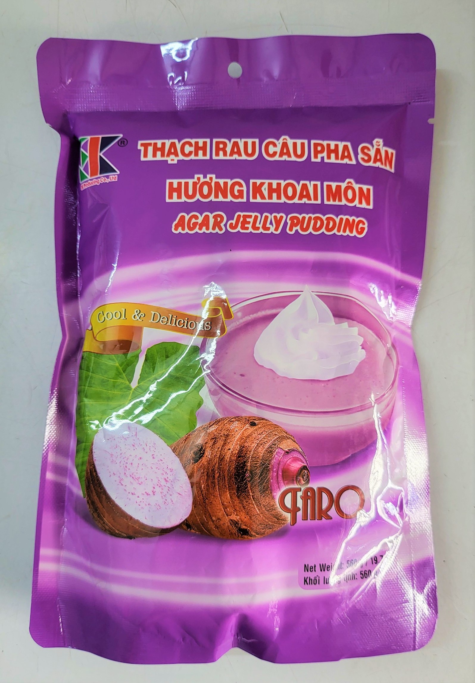[Túi lớn 560g KHOAI MÔN ] BỘT THẠCH RAU CÂU PHA SẴN [VN] 3K Agar Jelly Pudding Taro Flavour