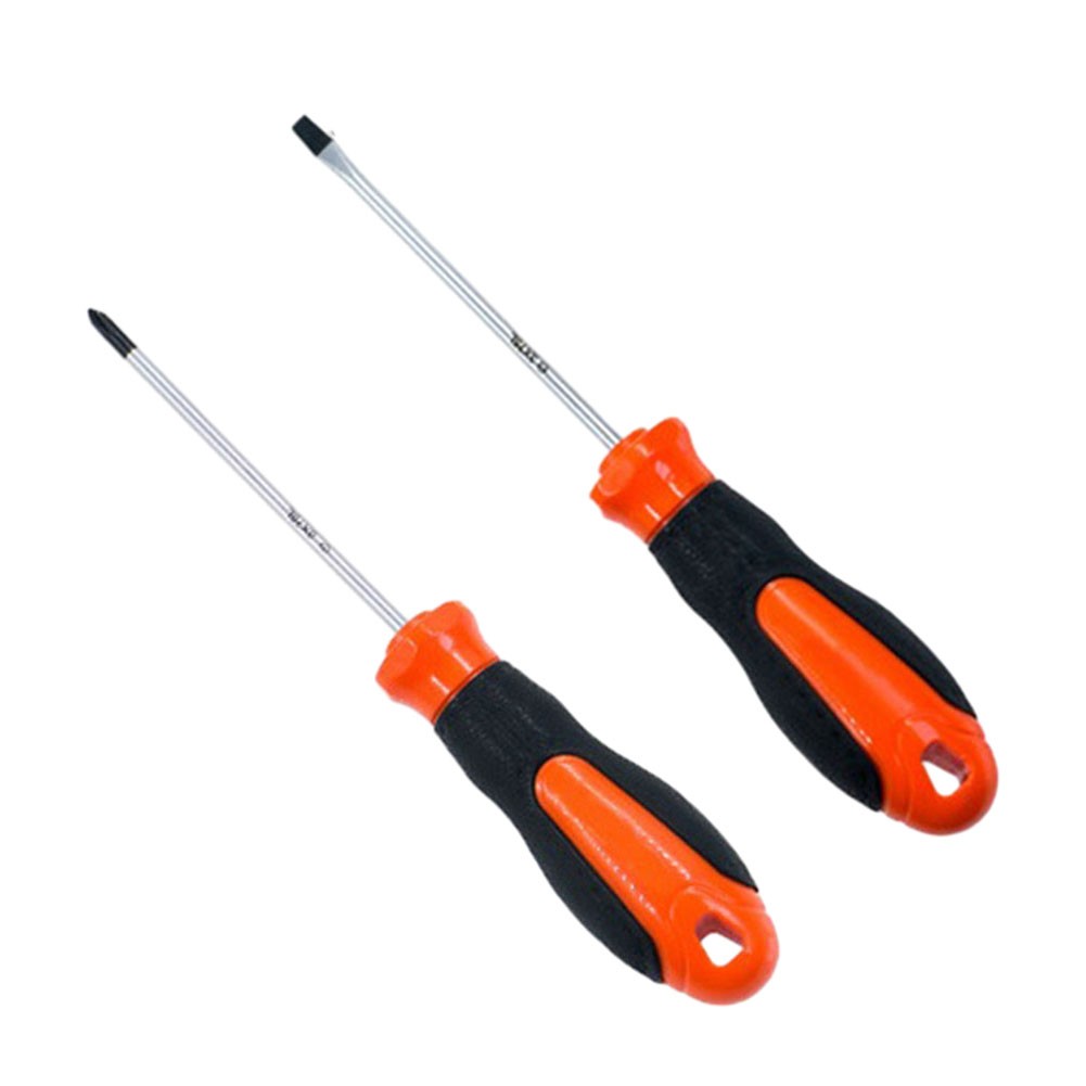 Toolstar 2Pcs Cross/Slotted Screwdriver Steel Rubber Hand Tools Screwdriver Nutdrivers