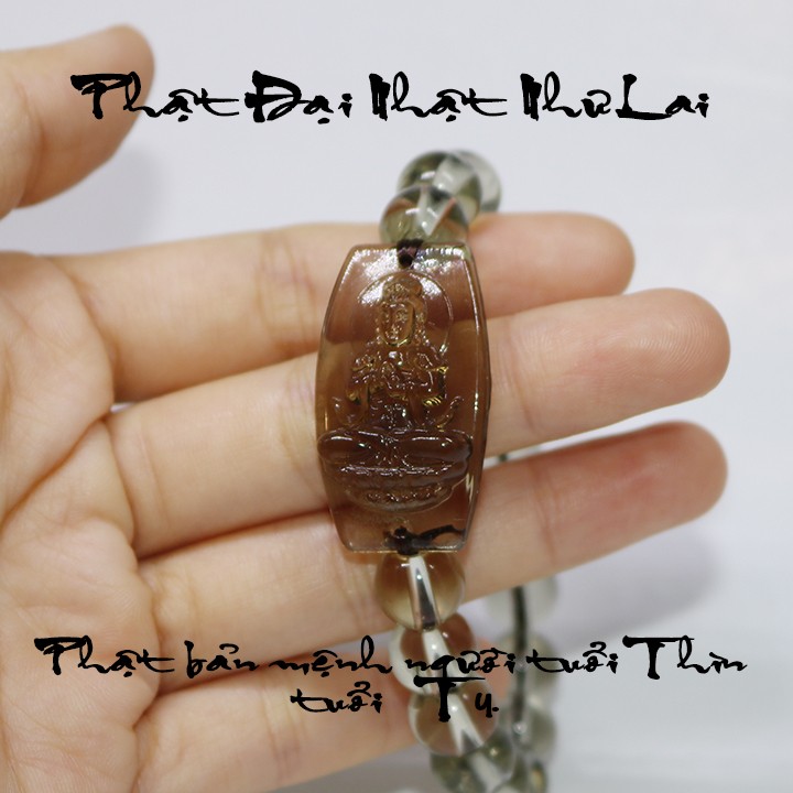 Vòng tay mặt phật Đại Nhật Như Lai hạt10ly - TẶNG kèm dây sâu vòng dự phòng - Phật bản mệnh người tuổi Mùi, Thân - Mang lại bình an may mắn tài lộc sức khỏe cho 12 tuổi