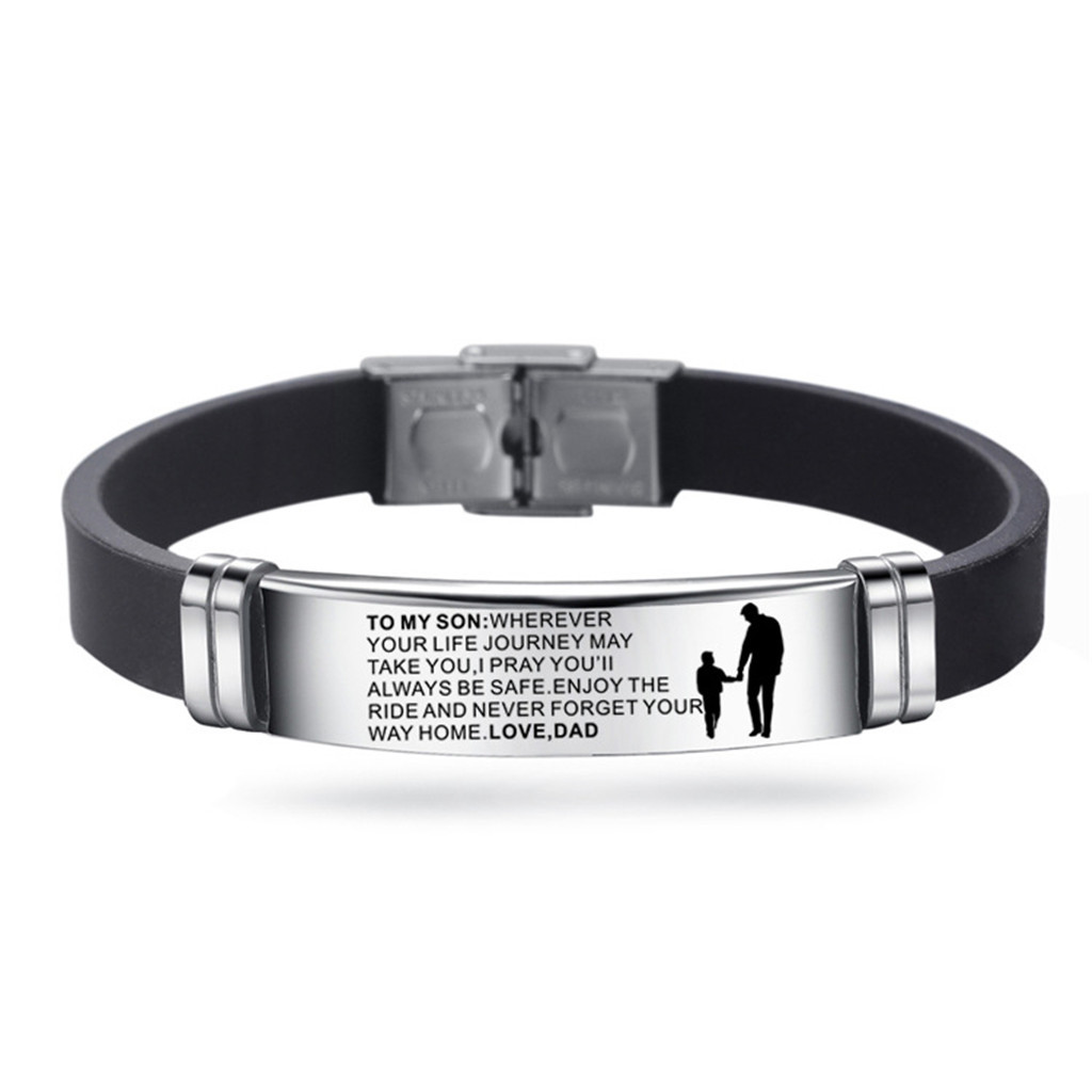 Son Inspirational Bracelet Stainless Steel Silicone Bracelets For