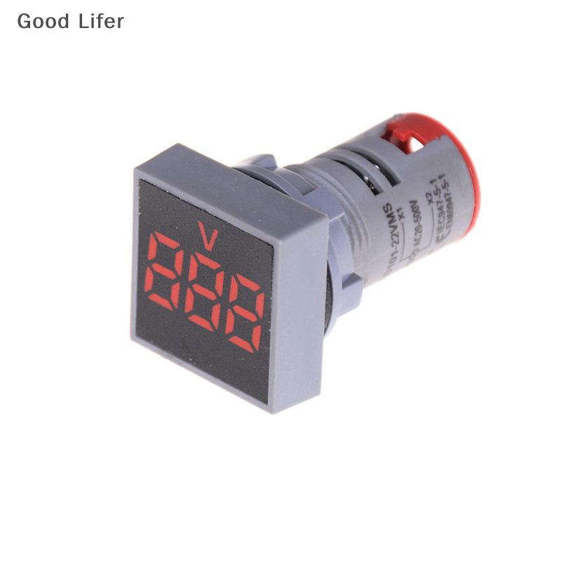 Good lifer đèn báo đồng hồ đo điện áp kỹ thuật số led bảng vuông 22mm ac12-500v vôn kế