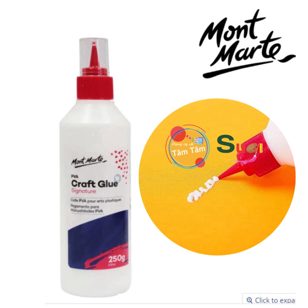 Keo sữa hồ dán đa năng mont marte - pva craft glue - 250g macr0011