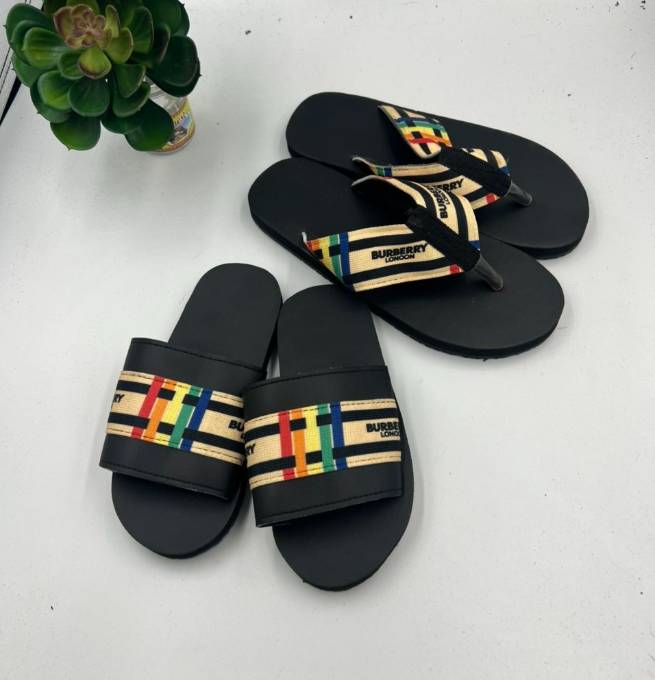 Dép cặp nam nữ đế đen quai phối màu ( thới giới sandal )