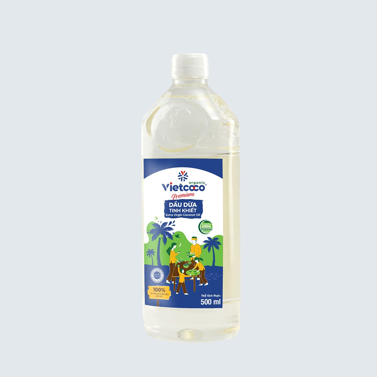 Dầu dừa Vietcoco tinh khiết Organic chai 500ml