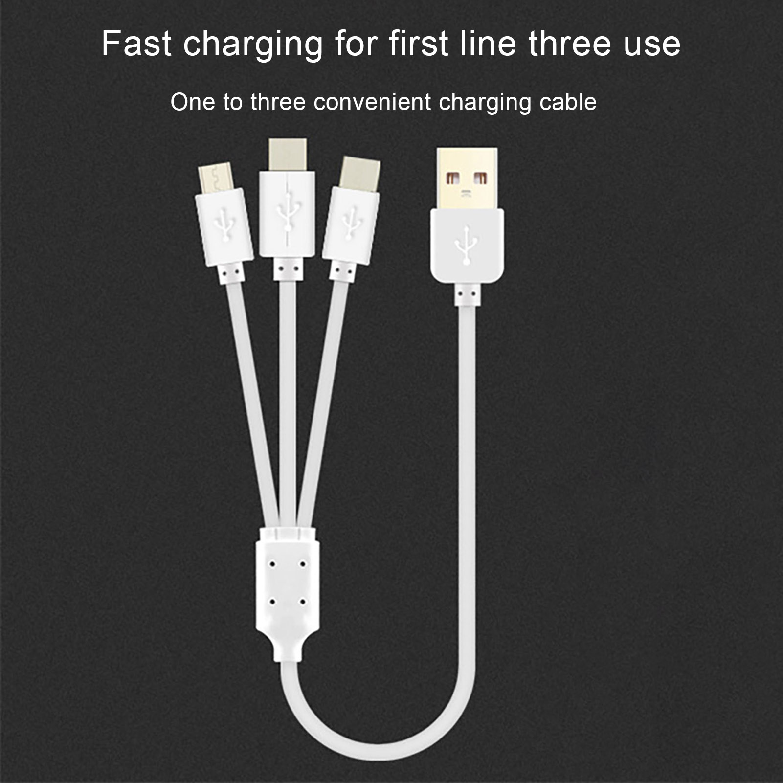 Eguan Data Cable 3 in 1 Fast Charging Cable for Iphone Android Phones Tablets Universal Micro Usb Type-c Data Cord
