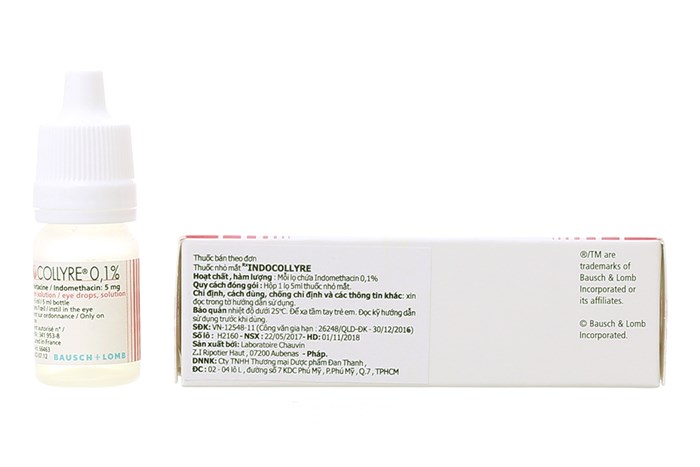 Nhỏ mắt Indocollyre 0.1% chai 5ml (Date 09/2024)