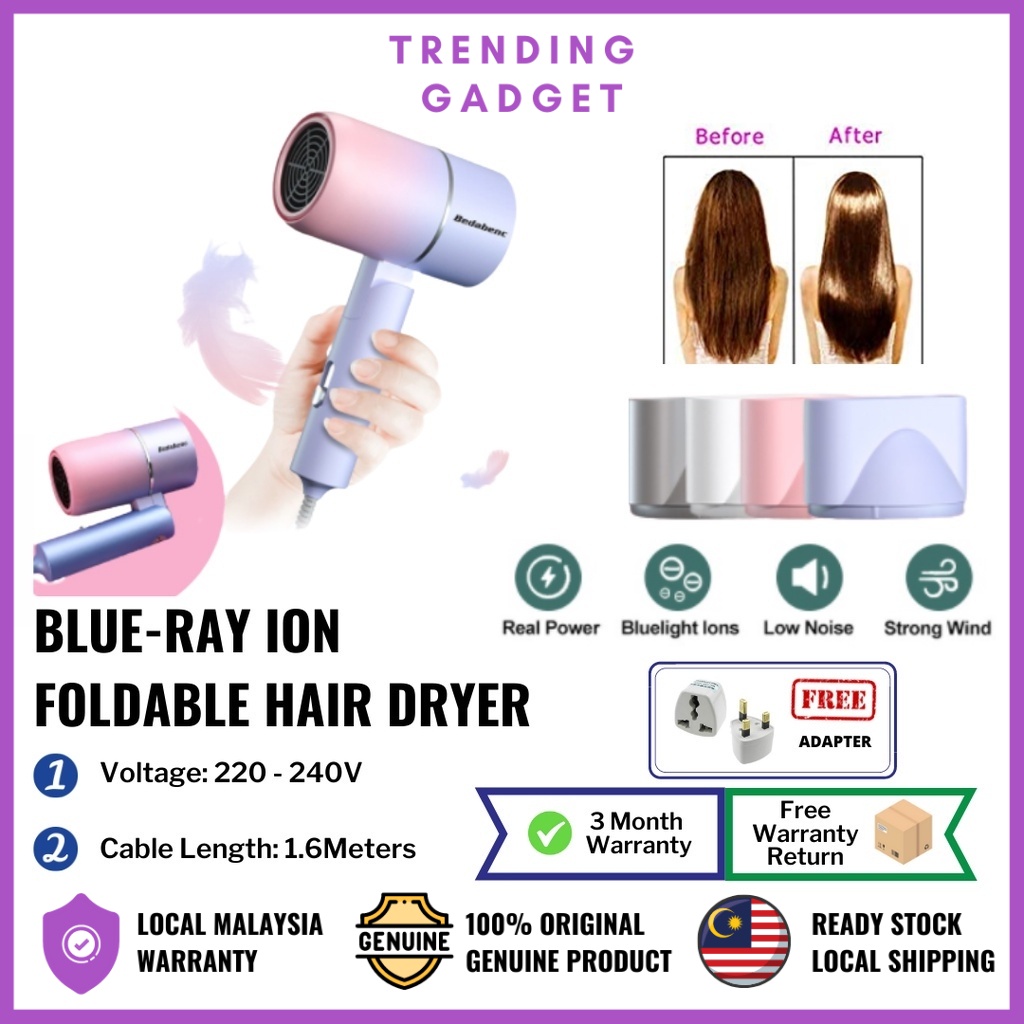 Foldable 220V Hair Dryer Mini Hair Dryer 1000w Hair Dryer Fast Dry