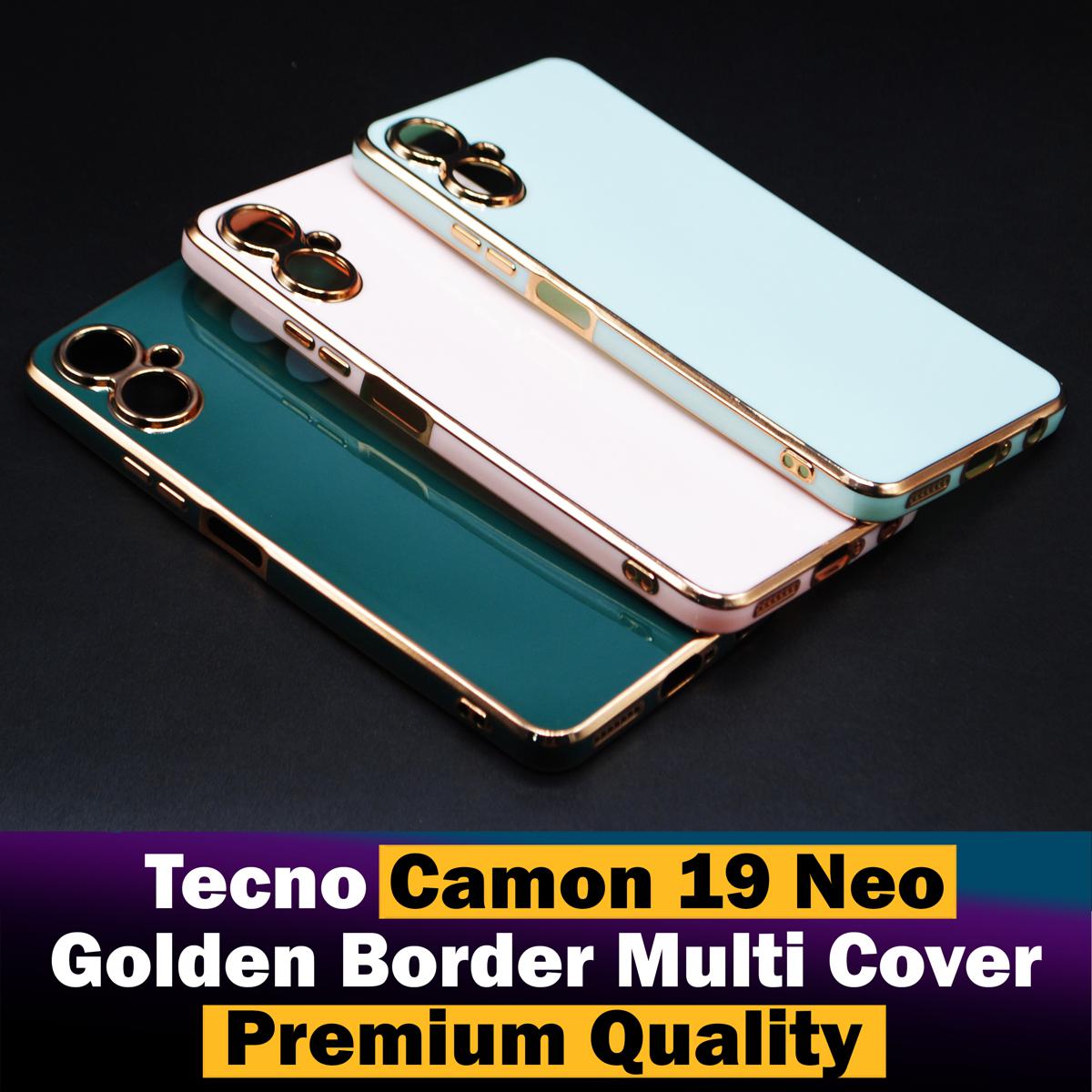 Tecno Camon 19 Neo Back Cover Soft Multi Golden Border Camera Protection Cover For Tecno Camon 19 Neo