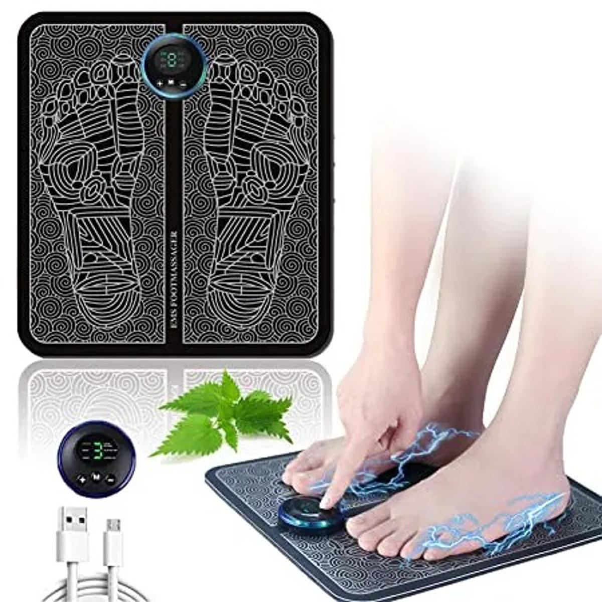 EMS Foot Massager, EMS Foot Massage Pads, Foot Massage Mat, Muscle Stimulator, Massage Cushion, Stress Relief, Relaxation, Muscle Pain Relief, Home Use, Work