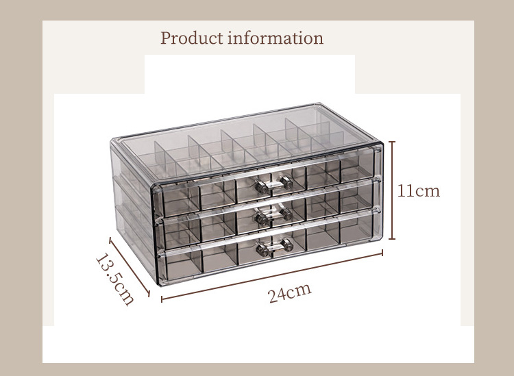 Storage box Large capacity Drawer type Makeup storage box Light luxury Jewelry case Dust prevention Desktop organizer transparent Jewelry storage box