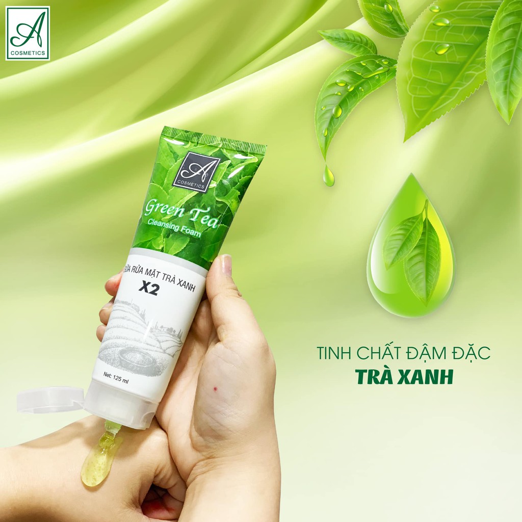 Sữa Rửa Mặt Trà Xanh X2 Green da mịn  sáng