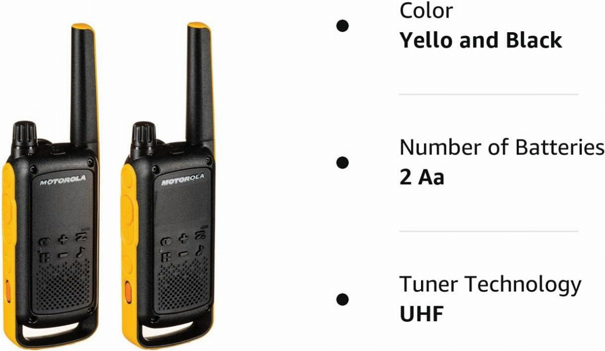Motorola Solutions T470 Two-Way Radio Black W/Yellow Rechargeable Two Pack  Lazada PH