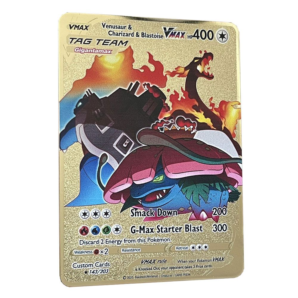 Hot demandHot demandDIY Charizard Blastoise Venusaur Vmax Golden Pokemon  Cards in English Iron Metal Pokmo Letters Game Collection Cards Rainbow |  Daraz.lk