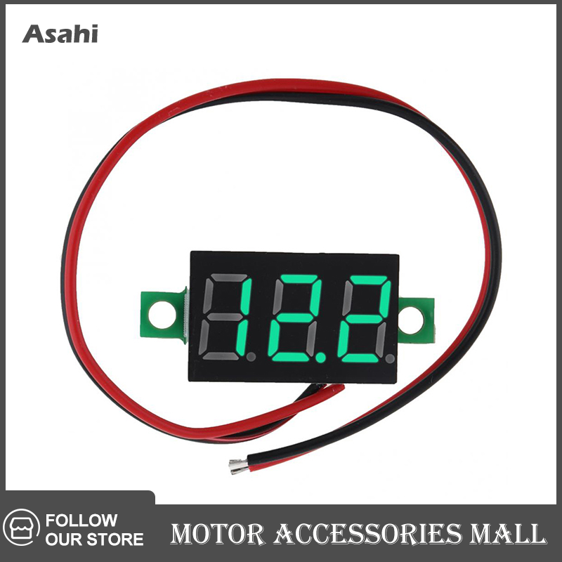 Asahi Motor Mini 0.36 inch DC4.5V-30V kỹ thuật số Red Green Blue LED hiển thị bảng điều chỉnh điện áp Meter Vôn kế Tester xe máy Vôn kế