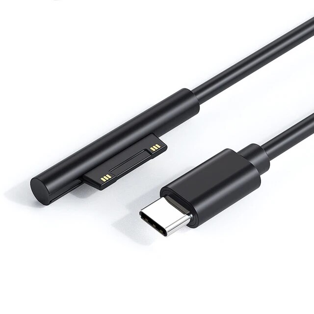 1.5m usb type c power supply fast charger adapter usb c fast charging cable for microsoft surface pro 6/5/4/3 book/book 2