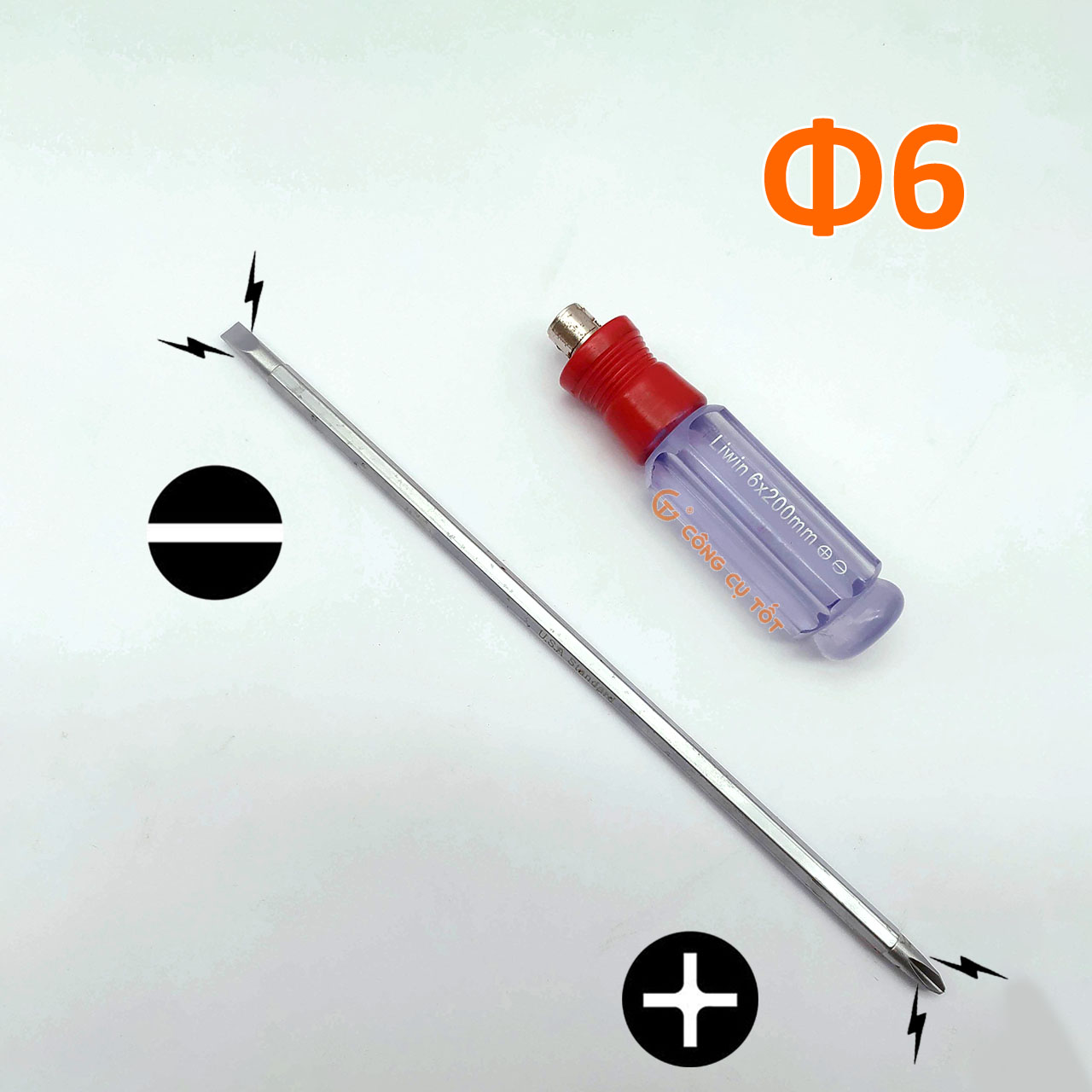 Tô vít 2 đầu LIWIN dài 6inch 200mm