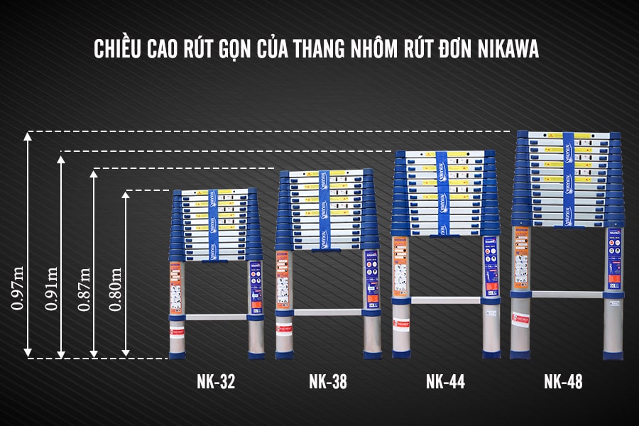 Thang nhôm rút đơn Nikawa NK-32 (3,2m)
