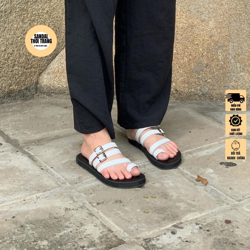 [MIỄN PHÍ SHIP] Dép Sandal Nữ Xỏ NgónDép Xăng Đan Đế Bằng Nữ Nam Full Size 30 Đến 44 Trẻ Trung Năng Động Cá Tính