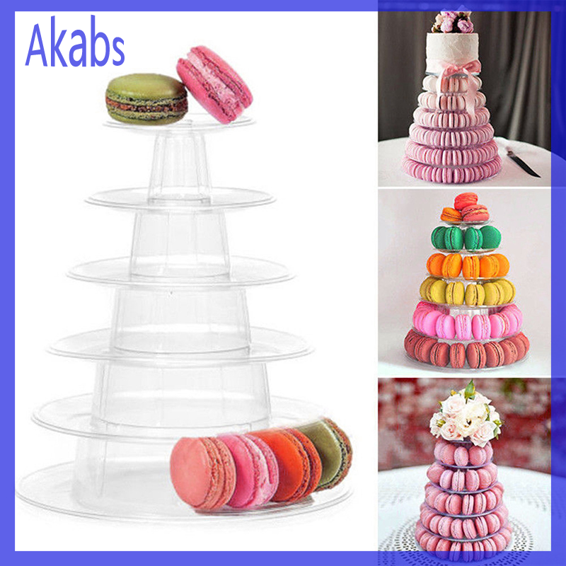 Akabs 6 Tier Transparent Acrylic Cake Stand Wedding Birthday Party Cake Display Stand