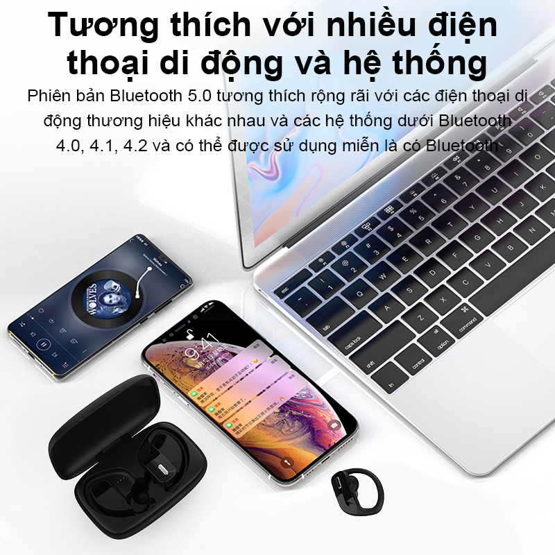 Tai Nghe Treo Tai Newmsnr Tai Nghe Không Dây Chất Lượng Âm Thanh Không Tổn Hao Tai Nghe Bluetooth IPX5 Tai Nghe Chống Nước Tích Hợp Mic Tai Nghe Không Dây Thể Thao Bluetooth5.0