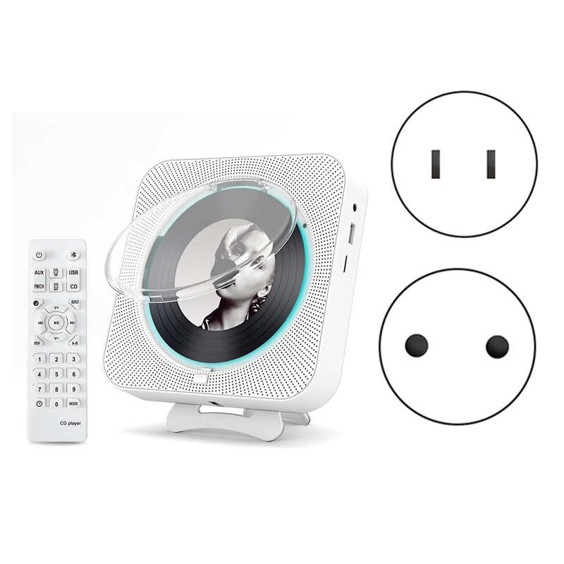 Portable Bluetooth CD Player,Wall Mount CD Player Home Audio Music Players with Remote Control,LCD Display