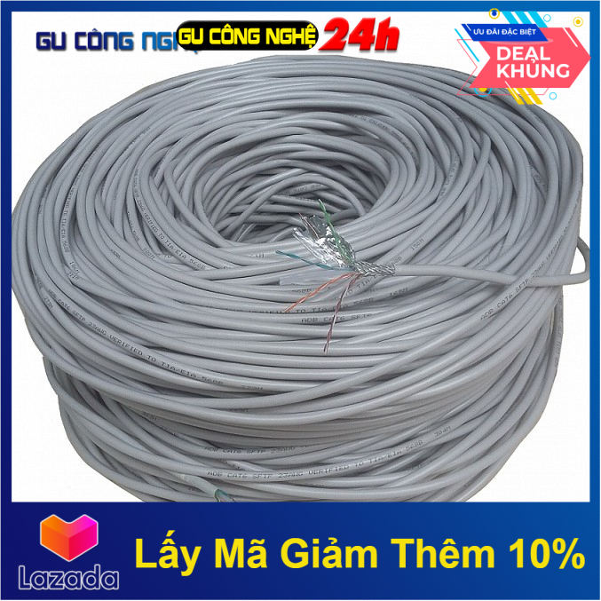 Dây Cáp Mạng Cat5E Bấm Sẵn 2 Đầu 50-m100M (Trắng) -Dc582
