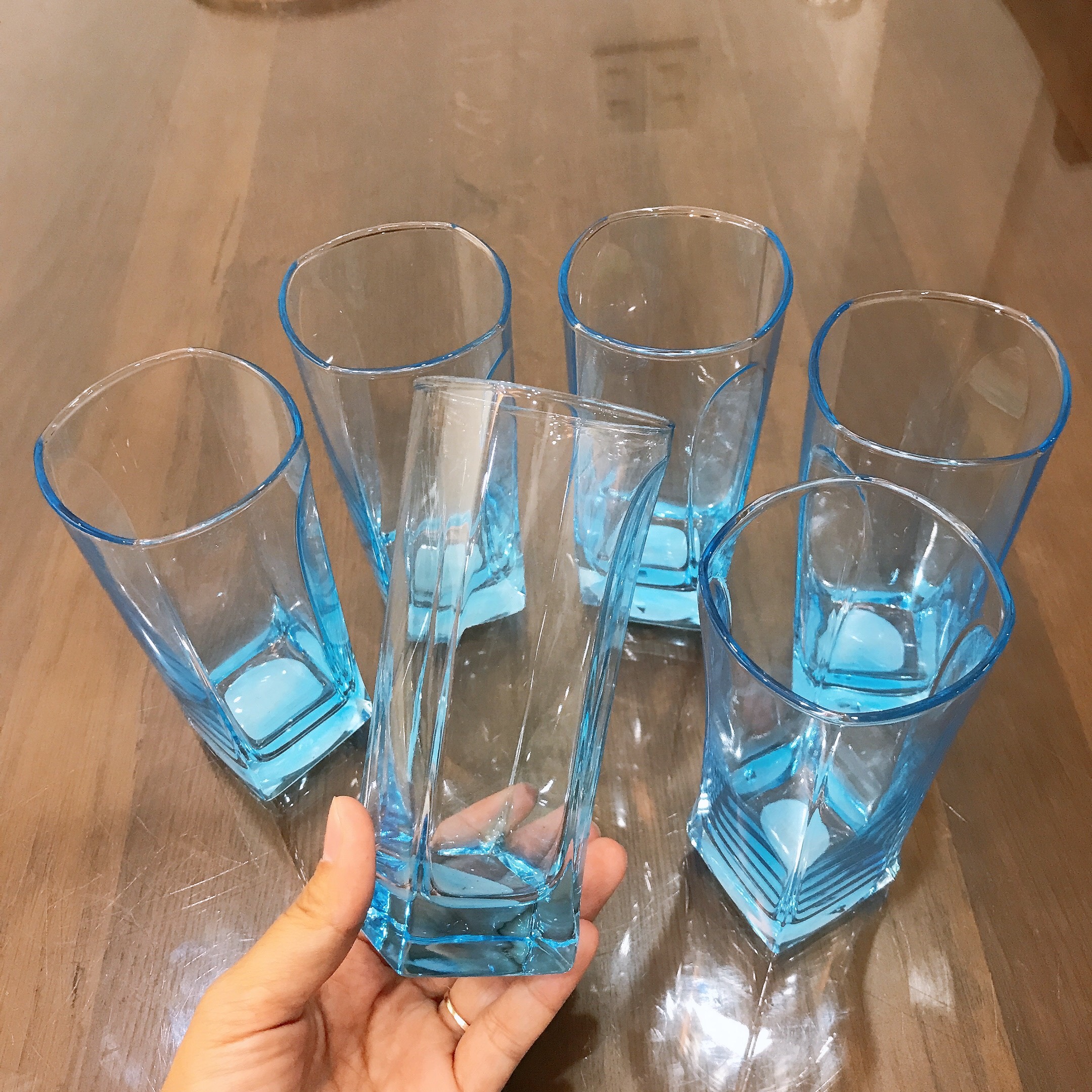 Combo 6 ly thủy tinh cao cấp Luminarc Blue Leaf FH30 300ml