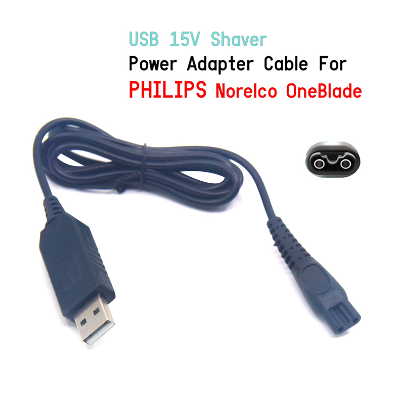 HQ8505 15V Shaver USB Charger Power Cable For Philips Electric Series 3000 5000 7000 9000 Norelco One Blade QP6520 QP6510.