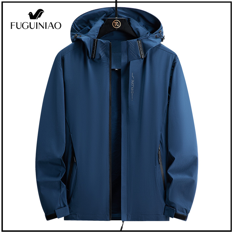 FUGUINIAO Men Windproof and Waterproof Outdoor Windbreaker Spring and Autumn Thin Jacket Tide Brand Korean Couple Single-layer Mountaineering Suit