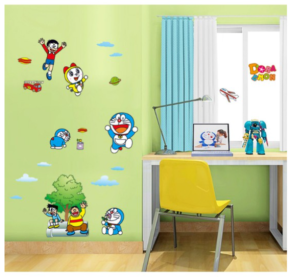 Decal trang trí MÈO XANH và Các bạn