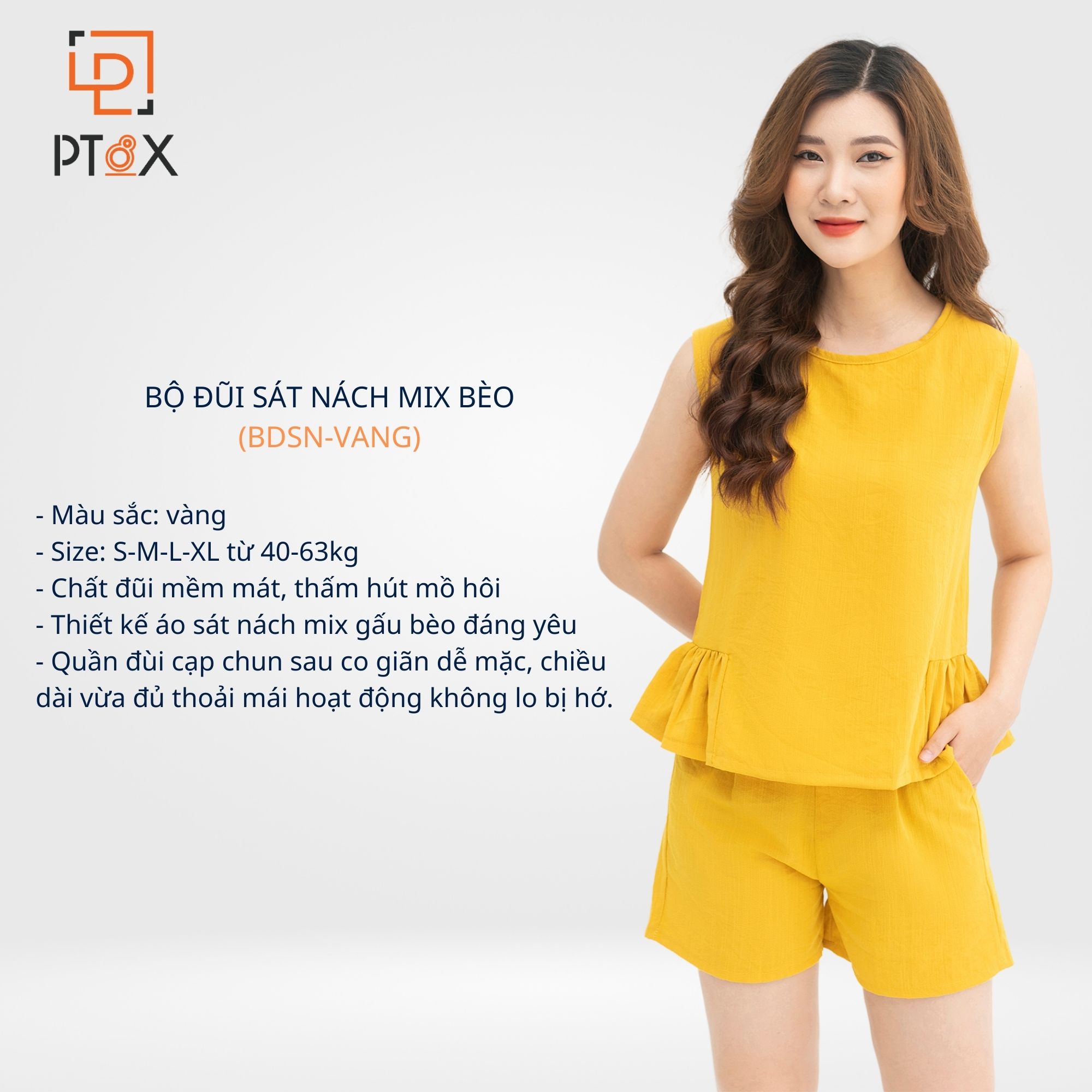 Bộ đồ mặc nhà chất đũi sát nách mix bèo dễ thương PT8X