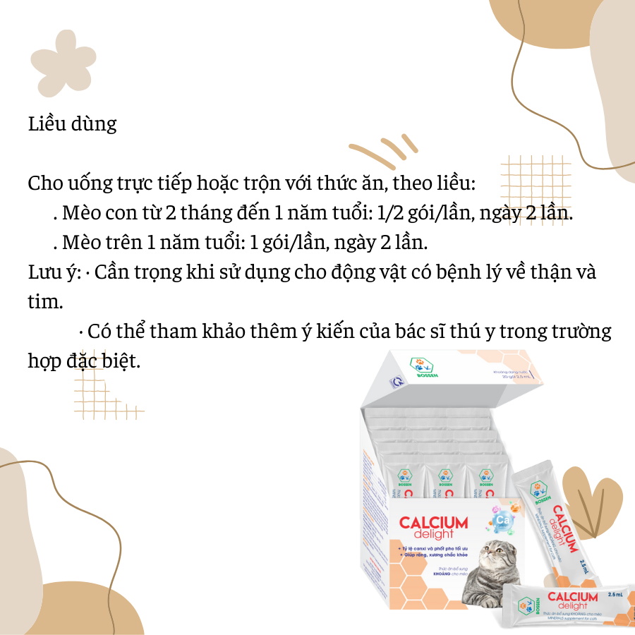 Bổ sung CANXI cho chó mèo CALCIUM DELIGHT 4ml