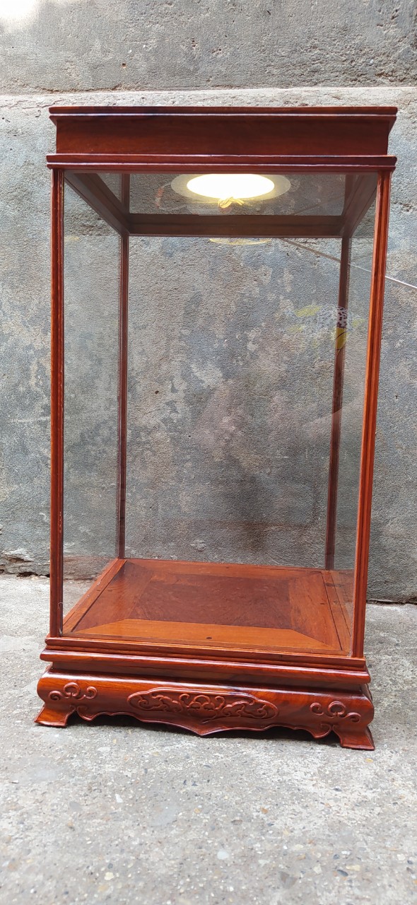 Tủ kính trưng đồ gỗ hương (25*25 cao 35cm)