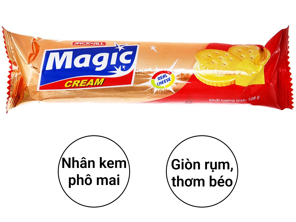 SET 3 Bánh cracker kem phô mai Magic gói 108g