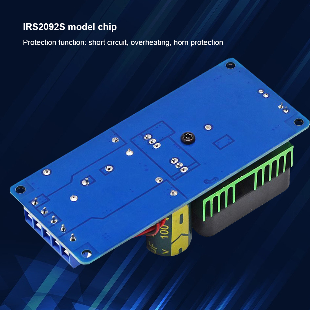 Irs2092 kỹ thuật số Bộ khuếch đại mô-đun Class D Mono kênh Hifi Bộ khuếch đại công suất mô-đun kép DC Cung cấp điện cho loa siêu trầm xe ô tô