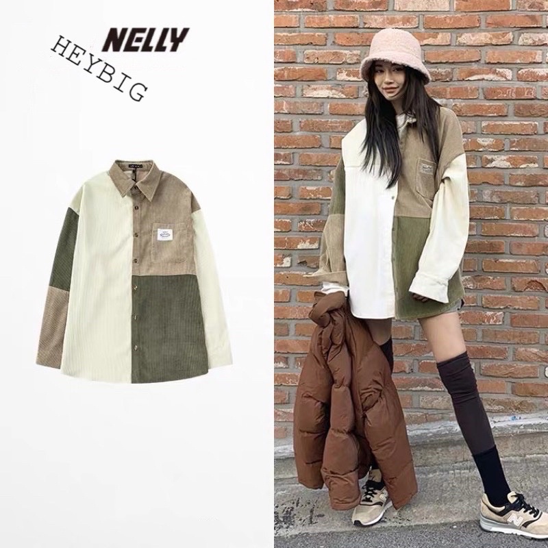 [Sẵn] Áo sơ mi len tăm Nelly 5813