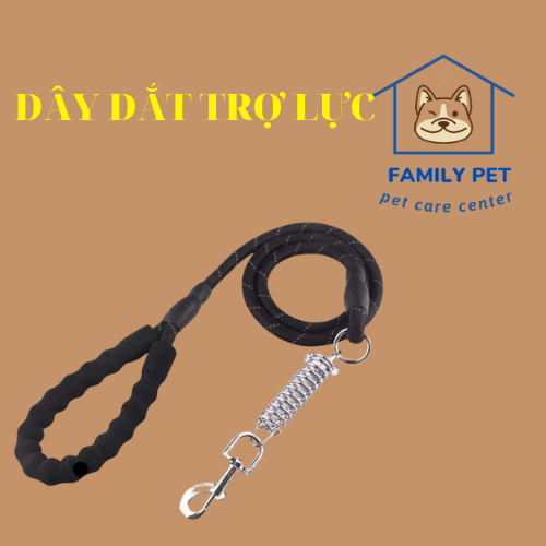 [Mã 66FMCGSALE giảm 7% - tối đa 100K đơn 500K] Dây dắt chó bằng dù , dây dắt trợ lực tay cầm lót đệm