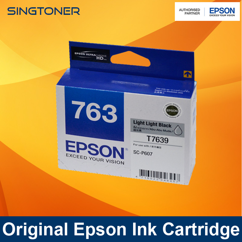 [Oringinal] Epson 763 Ink for SureColor SC-P607 Photo Printer T763 